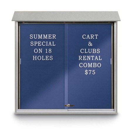 United Visual Products Outdoor Enclosed Combo Board, 72"x36", Satin Frame/Wht Porc & Dk Spruce UVCB7236OD-WHTPORC-DRKSPR